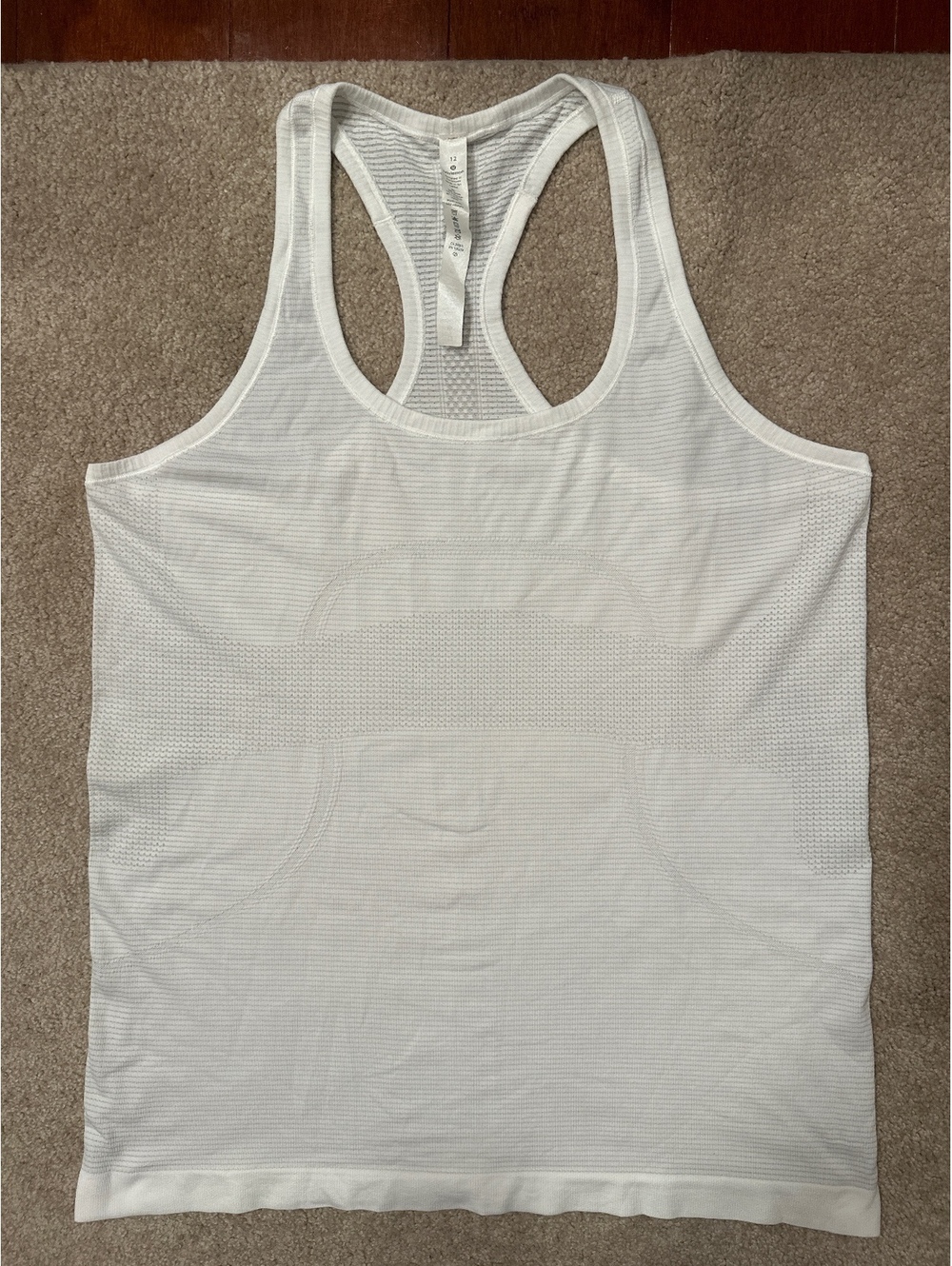 (5)Lululemon White Racerback Tank Top Size 12
